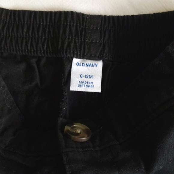 old navy basic black stretch cotton chinos pants 6-12 months baby unisex - Picture 5 of 6